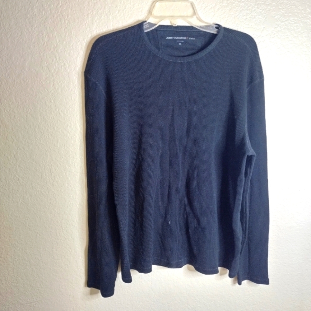 john Varvatos long sleeve Crew Neck thermal Pullover Sz Xl